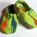 Baby Crib Shoes Boys Giraffes Green Argyle