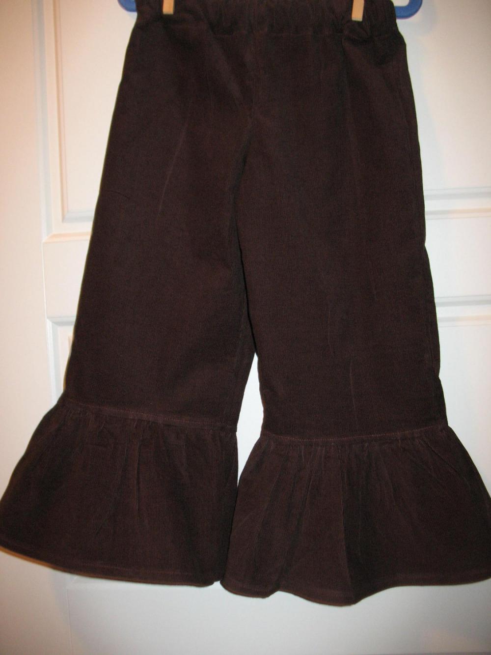 Girls Ruffle Pants Corduroy Any Size Brown Corduroy Ruffle Pants Girls Toddlers